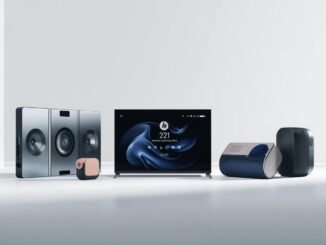 A sleek, minimalist studio shot showcasing the top 5 cutting-edge technology gadgets released in September 2025. The scene features a clean white background with subtle studio lighting, highlighting the innovative designs and metallic finishes of each device. A shallow depth of field blurs the background, drawing all attention to the featured tech.