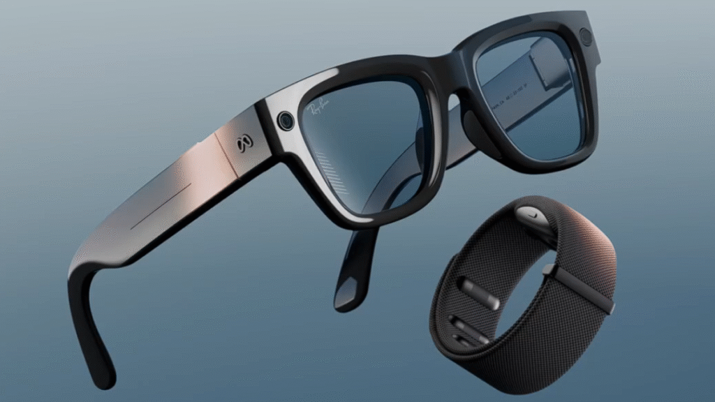 screenshot meta page ray ban AI glasses The first lens of its kind The private in-lens display appears at your command and is seamlessly integrated into the Transitions® lenses that automatically adjust to light.