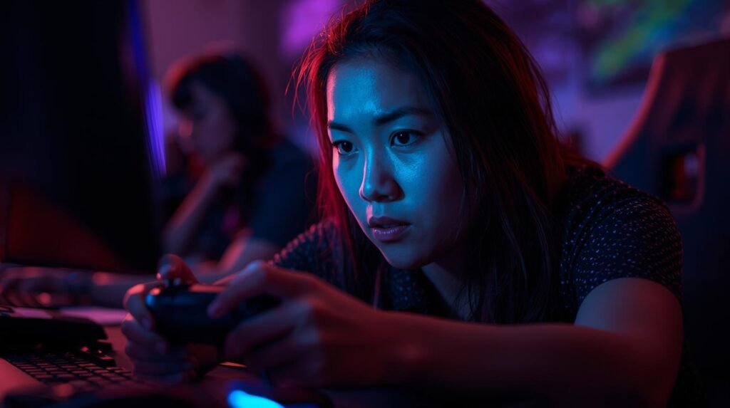 una persona jugando un video juego en una consola de juegos