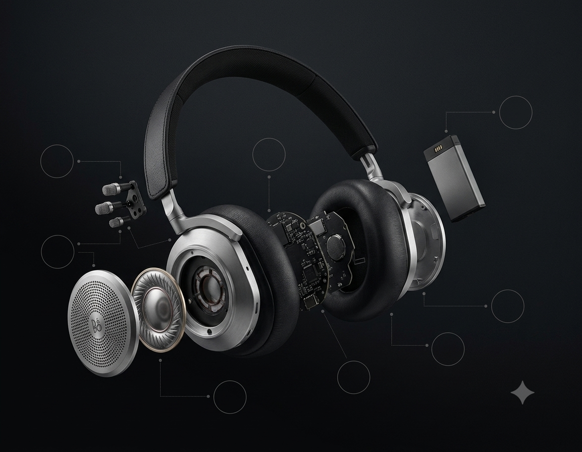 Despiece técnico de los auriculares Beoplay H100